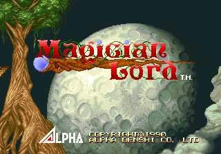 Magician Lord title screen for Neo Geo